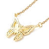 Clear Cubic Zirconia Butterfly Pendant Necklace NJEW-O125-55G-2