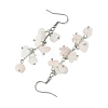 Natural Rose Quartz Dangle Earrings for Women EJEW-TA00553-01-4