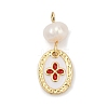 Natural Cultured Freshwater Pearl & Brass Pendants KK-U062-14G-02-1