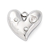 304 Stainless Steel Rhinestone Pendants STAS-S163-37P-1