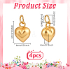 4Pcs 925 Sterling Silver Heart Charms STER-PH0005-04-2
