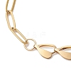 2Pcs 304 Stainless Steel Asymmetric Heart Link Chains Bracelets BJEW-JB13510-5