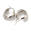 Tarnish Resistant 202 Stainless Steel Multi Layered Hoop Earrings EJEW-H003-11P-2