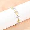 Bees Brass Micro Pave Clear Cubic Zirconia Link Chain Bracelets for Women BJEW-A148-01G-1