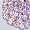 Transparent Spray Painted Glass Beads GLAA-S190-004A-03-1