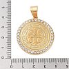 Ion Plating(IP) 304 Stainless Steel Micro Pave Clear Cubic Zirconia Pendants STAS-K281-01G-4