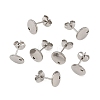 Non-Tarnish 304 Stainless Steel Stud Earring Findings STAS-R063-35-3