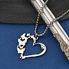 201 Stainless Steel Laser Cut Heart Butterfly Pendant Box Chain Necklaces for Women NJEW-Q004-06P-2