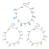 3Pcs Stainless Steel and Natural & Dyed Malaysia Jade Charm Bracelets BJEW-JB12418-2