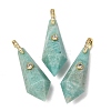 Natural Amazonite Beaded European Dangle Charms GG-CBA9389-03I-1