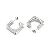 304 Stainless Steel Square Stud Earrings for Women EJEW-K281-26P-2