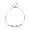 Brass Pave Clear Cubic Zirconia Flower Link Bracelets KK-CBA6980-24P-4