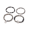 Gemstone Stretch Bracelets Sets BJEW-JB09282-4
