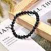 Dyed & Heated Natural Tiger Eye Round Beads Stretch Bracelets BJEW-JB06654-05-5