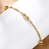 304 Stainless Steel Rope Chain Bracelets for Women BJEW-C094-05G-2