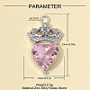 Zinc Alloy with Light Rose Rhinestone Pendants RB-OY001-82P-2