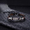 Adjustable Casual Unisex Zinc Alloy Wing and Braided Leather Multi-strand Bracelets BJEW-BB15612-2