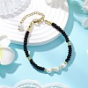 Shell Pearl Bead & Glass Seed Beads Bracelets BJEW-MZ00136-02-1