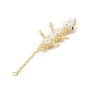 Glass Seed Beaded Gecko Pendants PALLOY-MZ01115-02-4