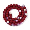 Frosted Opaque Glass Beads Strands GLAA-T032-P8mm-MBB23-2