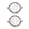 Rack Plating Brass Micro Pave Colorful Cubic Zirconia Connector Charms CU-CBA01AA-22P-1