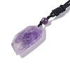 Natural Amethyst Dagger Shape Pendant Necklace G-E588-02C-3