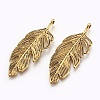 Tibetan Style Alloy Leaf Big Pendants X-PALLOY-A15448-AG-NF-1