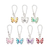 7Pcs 7 Colors Butterfly Alloy Rhinestone & Enamel Cup Charms HJEW-JM02864-1