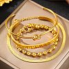 4Pcs 304 Stainless Steel Chain Bracelets & Cuff Bangles Sets for Women Men BJEW-F505-02G-1