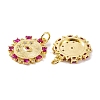 Rack Plating Brass Micro Pave Violet Cubic Zirconia Pendants KK-K367-04G-2