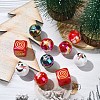12Pcs 6 Styles Christmas Theme UV Plating Acrylic Round/Cube Beads OACR-YW0003-46-4