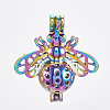 Plated Alloy Bead Cage Pendants PALLOY-S119-030-1