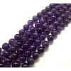 Round Natural Amethyst Beads Strands G-D780-1