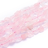 Raw Rough Natural Rose Quartz Beads Strands G-I279-B16-1