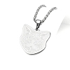 Star Cat Shaped Stainless Steel Pendant Necklaces PW-WGC8410-02-1