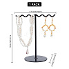 Iron Wave T-Bar Shaped Earring Display Stands EDIS-WH0021-43-2