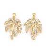 Brass Micro Pave Clear Cubic Zirconia Pendants CU-CBA5CB0-10G-1