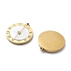 PVD Vacuum Plating 304 Stainless Steel Pave Shell Flat Round Roman Numerals Pendants STAS-R130-25G-2