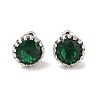 Rack Plating Brass Pave Single Cubic Zirconia Stud Earrings X-EJEW-I304-02P-05-1