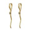 Snake Brass Hoop Earrings EJEW-R025-27G-4