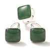 Natural Green Aventurine Adjustable Rings RJEW-H240-01S-07-1