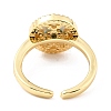 Brass Micro Pave Clear Cubic Zirconia Cuff Rings RJEW-K233-58G-2