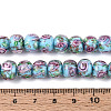 Handmade Lampwork Inner Flower Rondelle Beads Strands LAMP-T022-24E-4