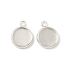 Flat Round Brass Pendant Cabochon Settings KK-K414-14B-S-1