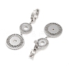 Flat Round 304 Stainless Steel Dangle Earrings EJEW-L283-059P-2