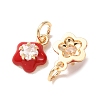 Brass Micro Pave Clear Cubic Zirconia with Enamel Charms CU-K002-53G-A-2