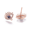 Brass Stud Earring Findings KK-I650-18RG-2