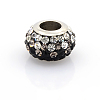 304 Stainless Steel Polymer Clay Rhinestone European Beads CPDL-J017-02-1