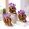 Halloween Theme Natural Amethyst Chips Topped Skull Figurine PW-WG312FD-01-2