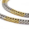 Two Tone Vacuum Plating 201 Stainless Steel Cuban Link Chain Necklace with 304 Stainless Steel Clasps for Men Women NJEW-M194-01E-GP-2